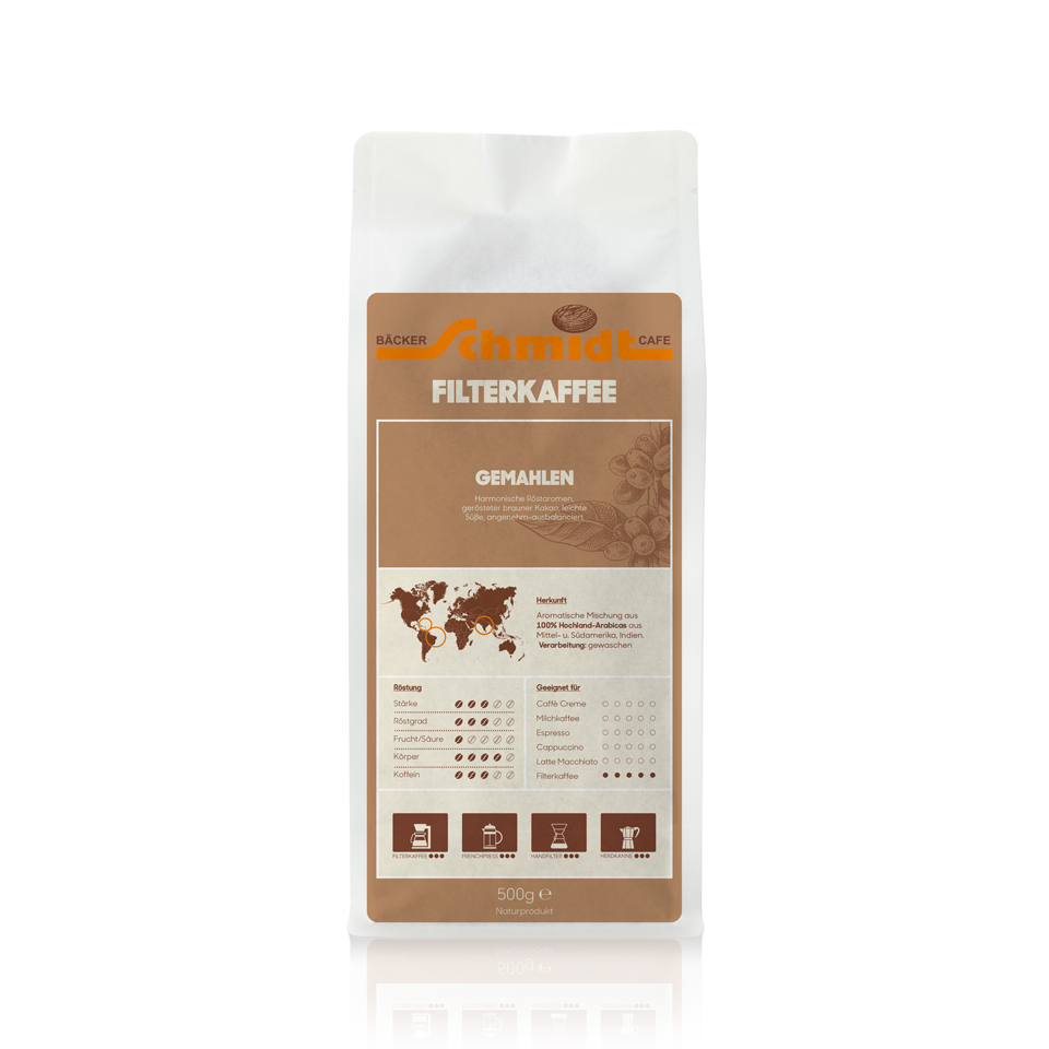 Filterkaffee, hausgeröstet - gemahlen