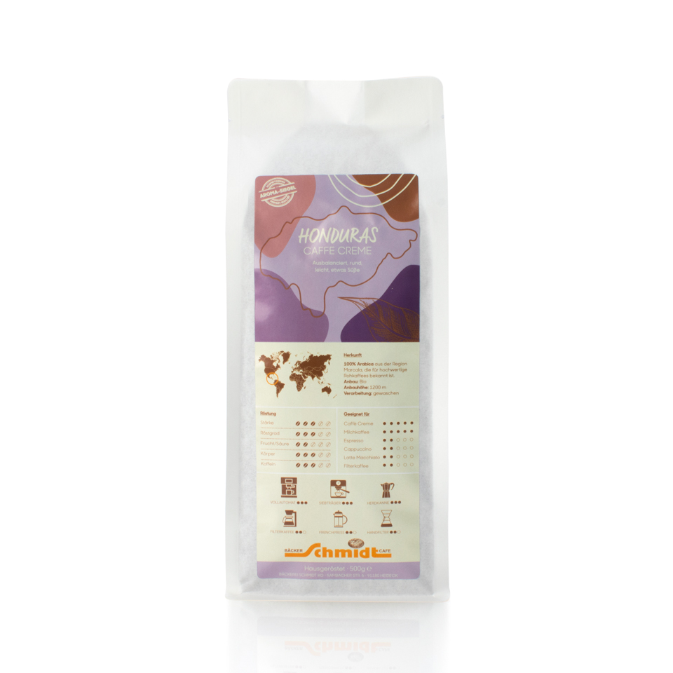 Länderspezialitäten - Honduras - Caffè Creme, hausgeröstet